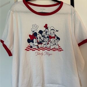 Old Navy x Disney Family Magic Cropped Ringer Tee